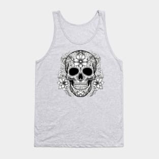 Skull with Flowers Tank Top